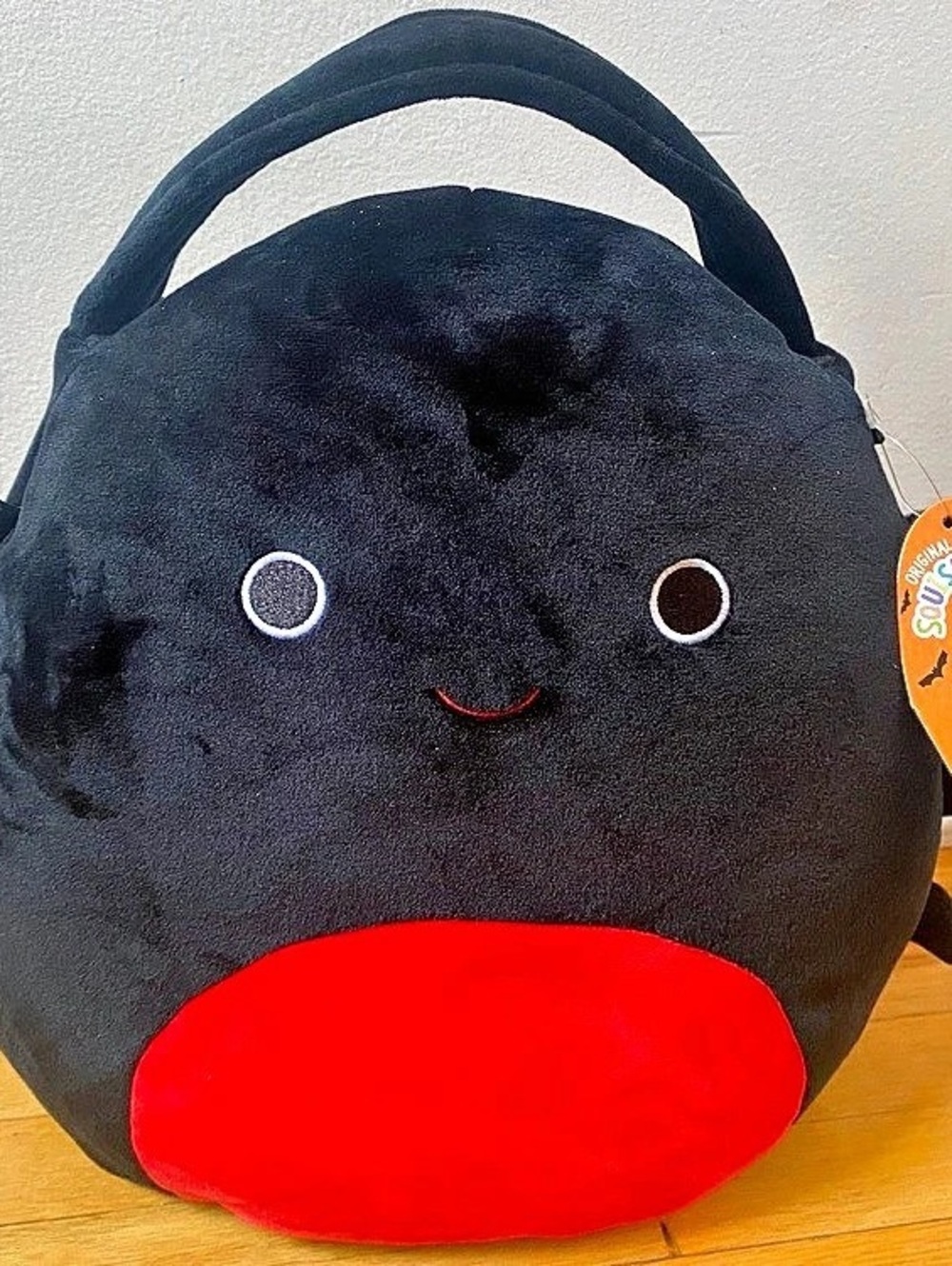 Squishmallows Bella the Spider Treat Pail Black & Red Plush